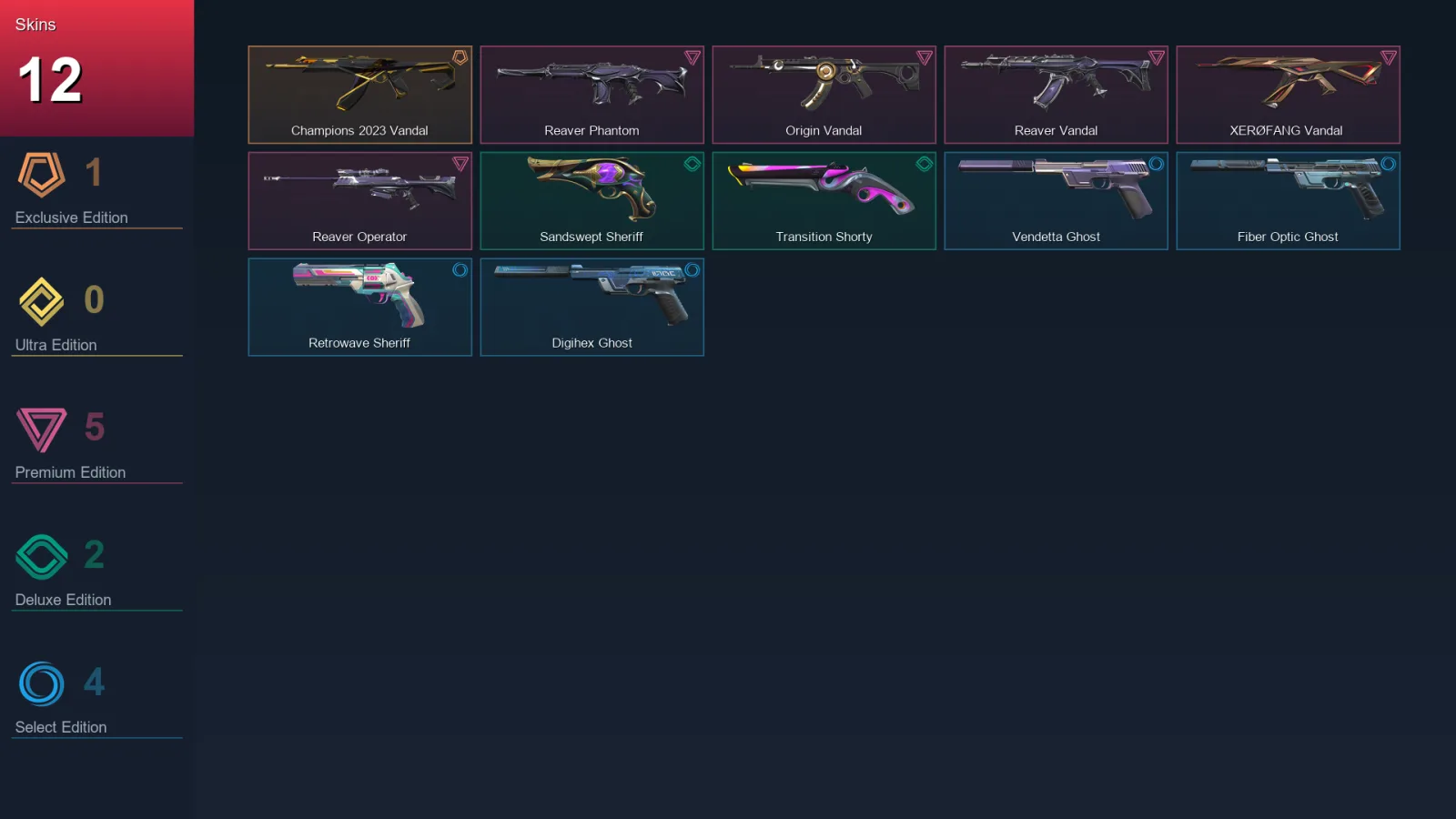 EU | Lv164 | Unranked | 12 Skin | 24 Agent | 52 Buddy