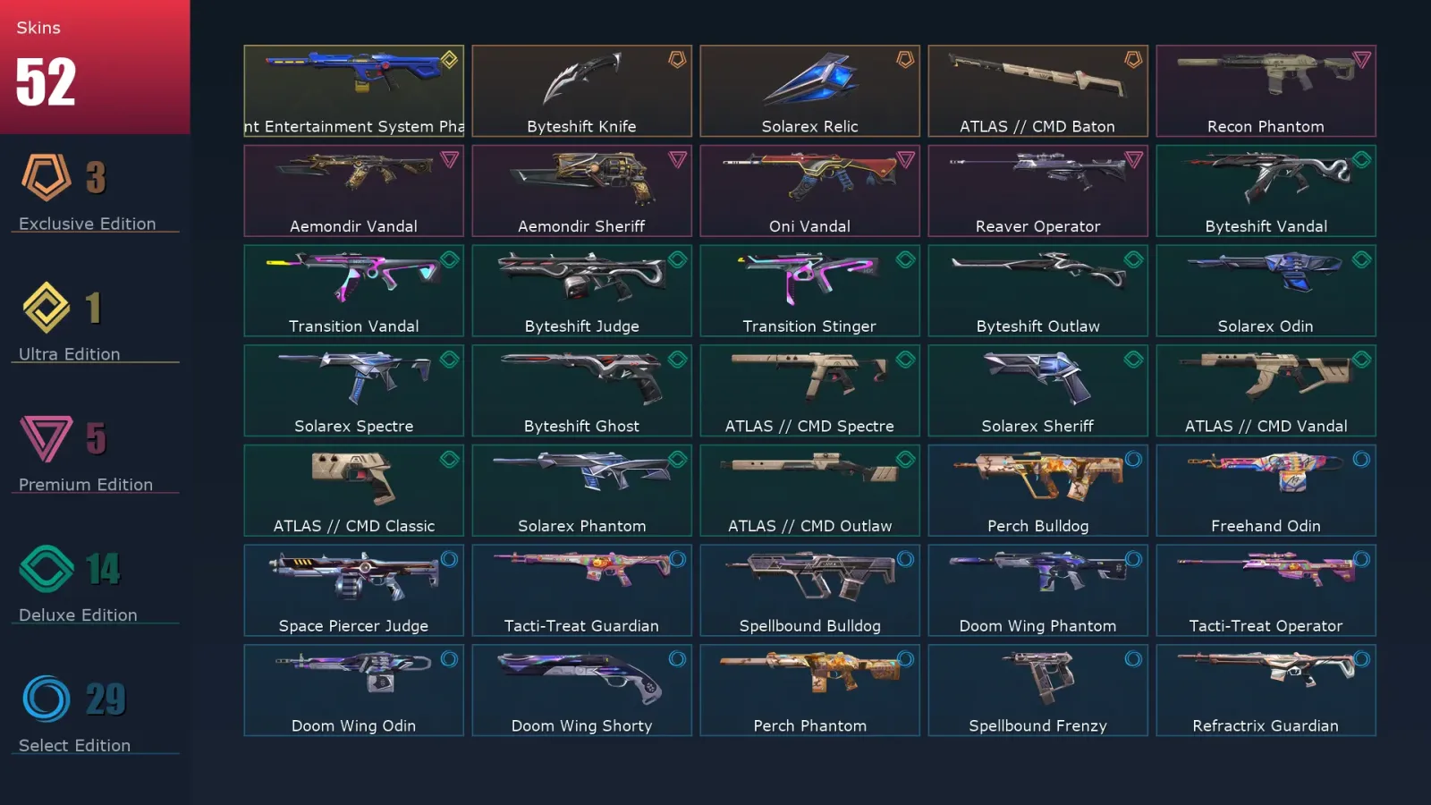 [Valorant] | EU | Level 61 | 18 Agents | 52 Skins — Valorant account