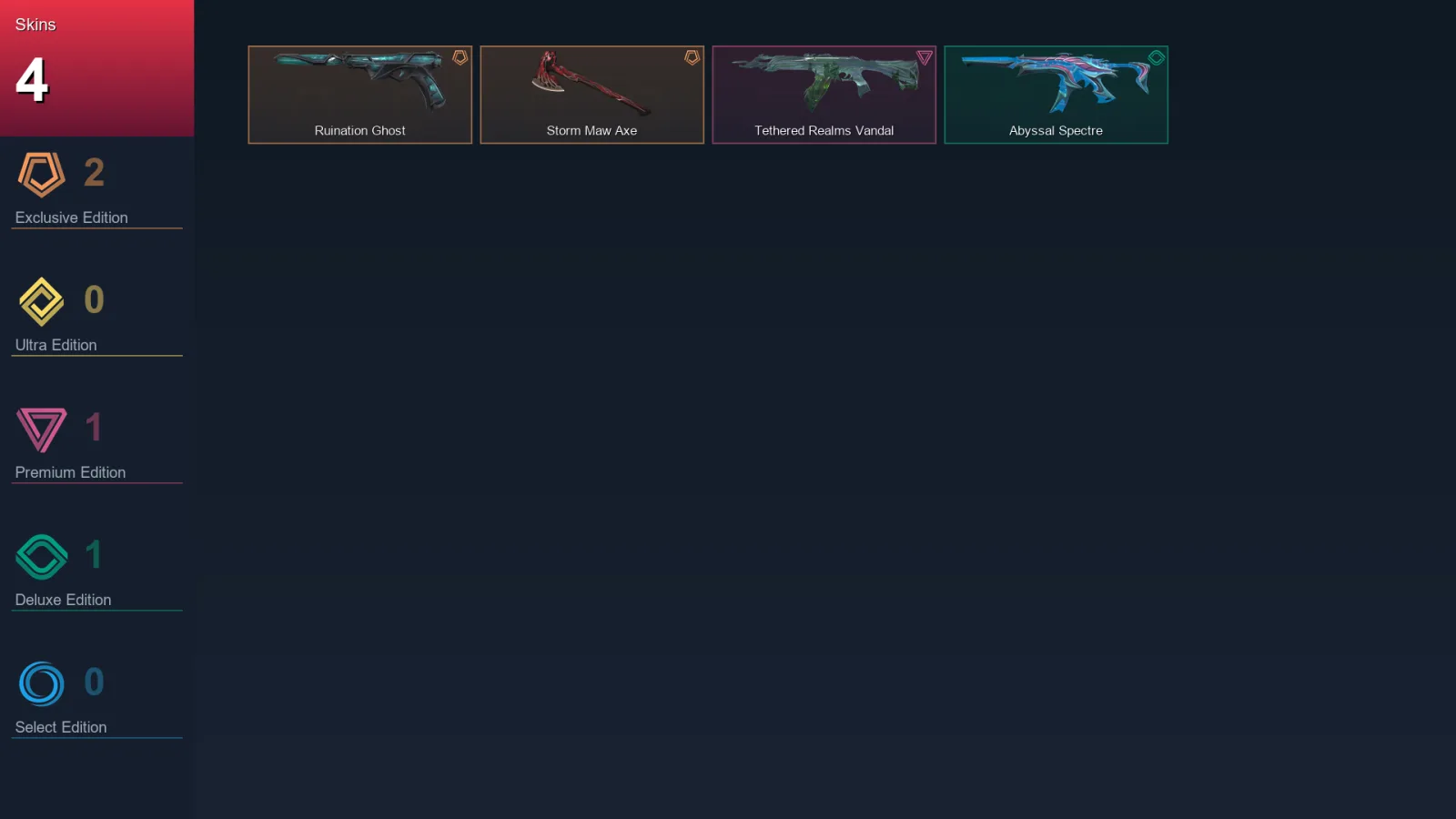 BR | Lv18 | Unranked | 4 Skin | 8 Agent | 5 Buddy