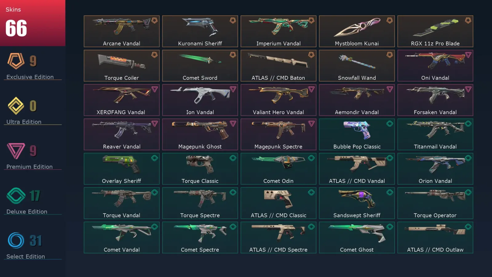 [Valorant] | EU | Level 224 | 28 Agents | 66 Skins — Valorant account