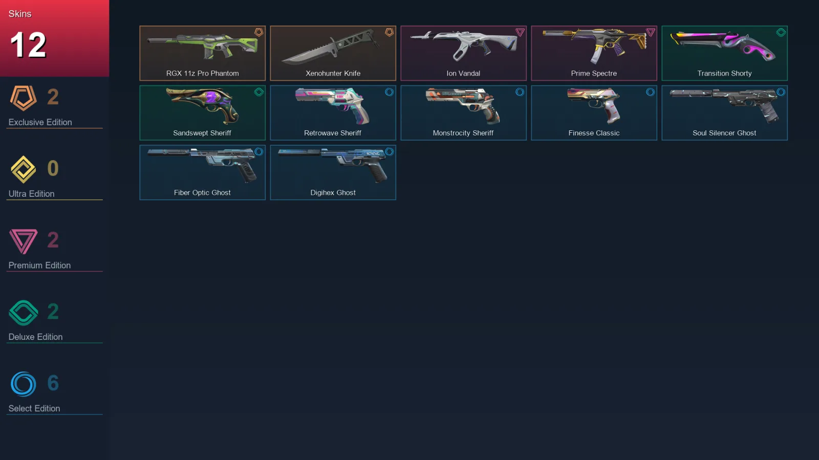 EU | Lv147 | Unranked | 12 Skin | 27 Agent | 58 Buddy &mdash; Valorant account with Classic skin