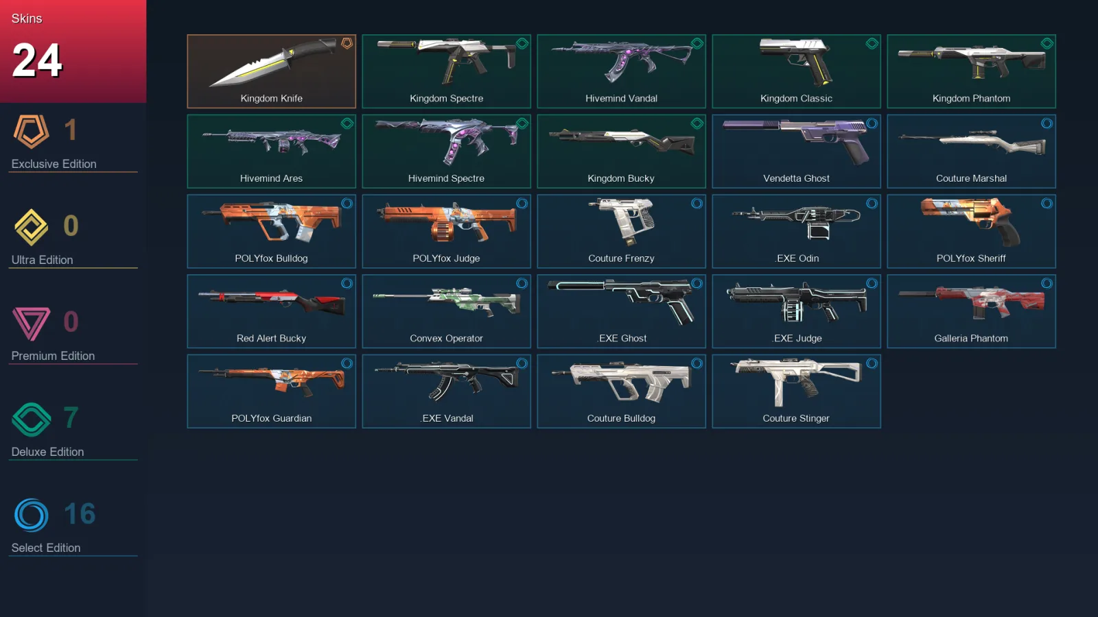 EU | Lv57 | Unranked | 24 Skin | 16 Agent | 38 Buddy — Valorant account