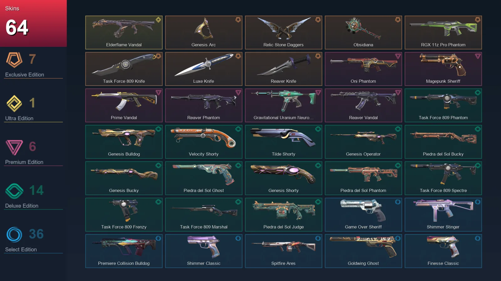 EU | Lv206 | Unranked | 64 Skin | 23 Agent | 80 Buddy