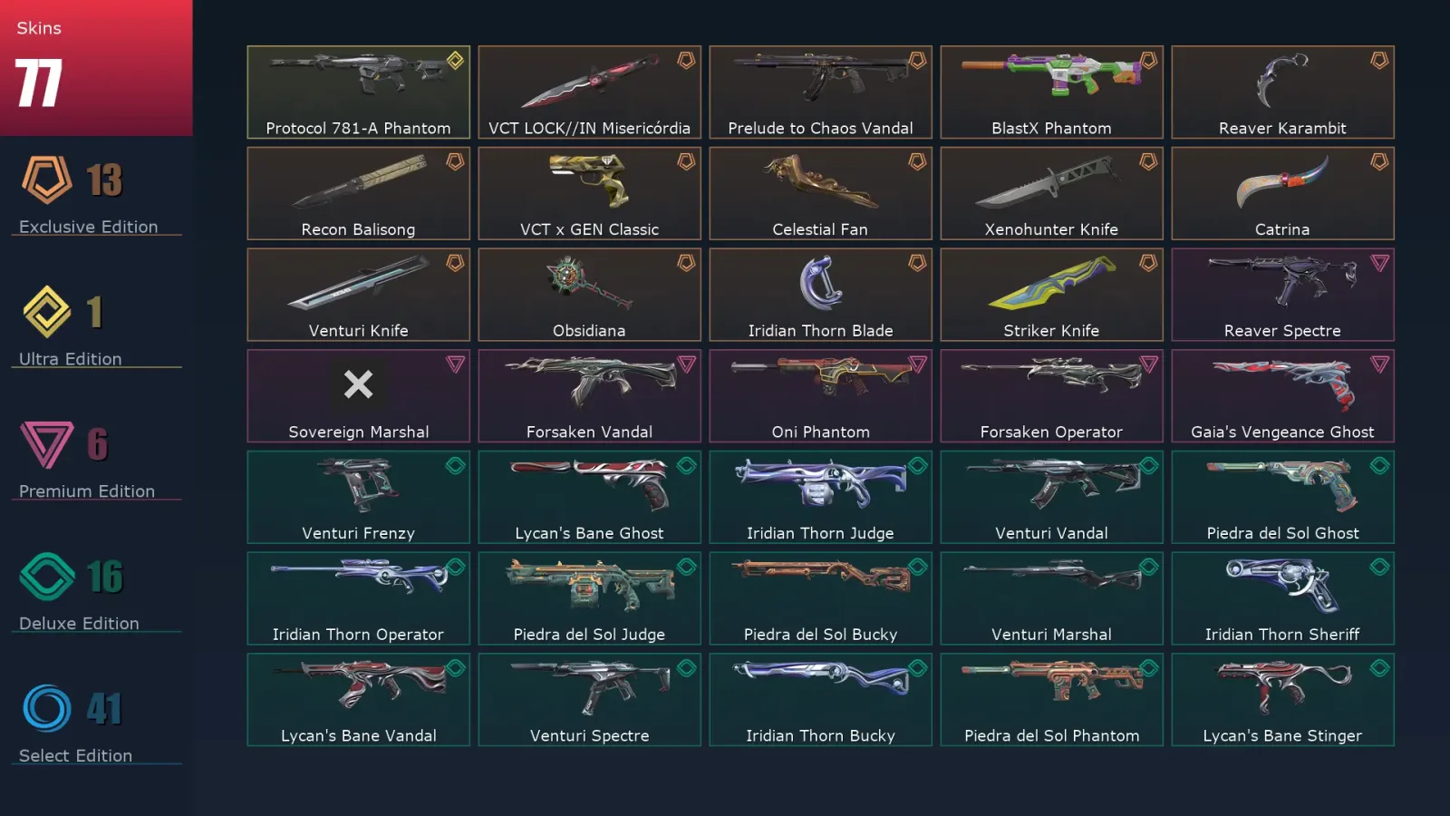 [Valorant] | EU | Level 181 | 26 Agents | 77 Skins — Valorant account