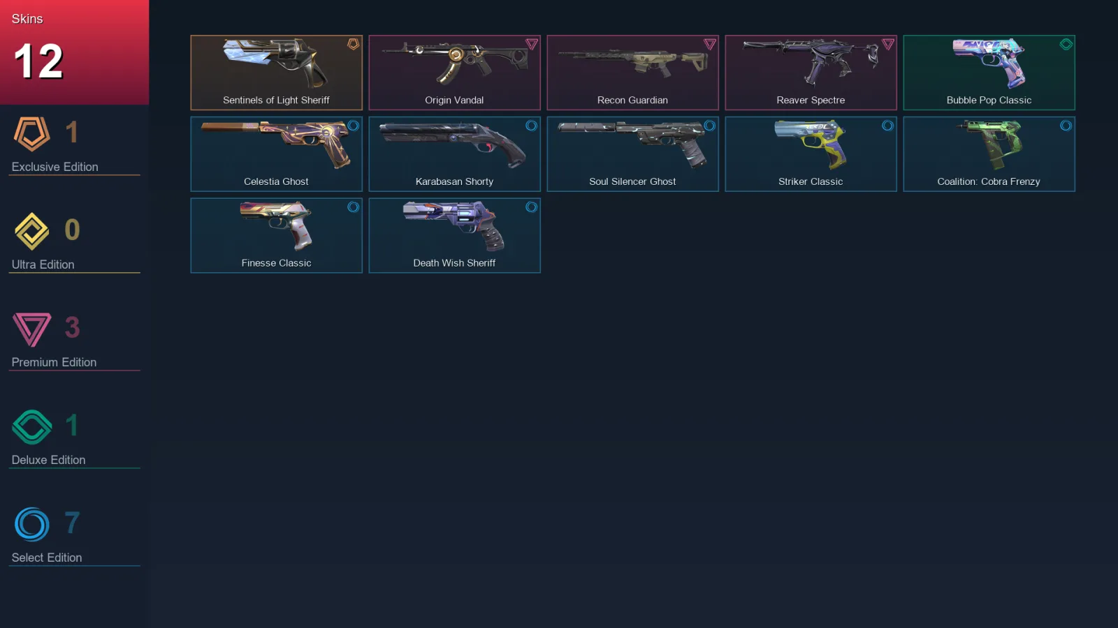 AP | Lv195 | Unranked | 12 Skin | 28 Agent | 84 Buddy