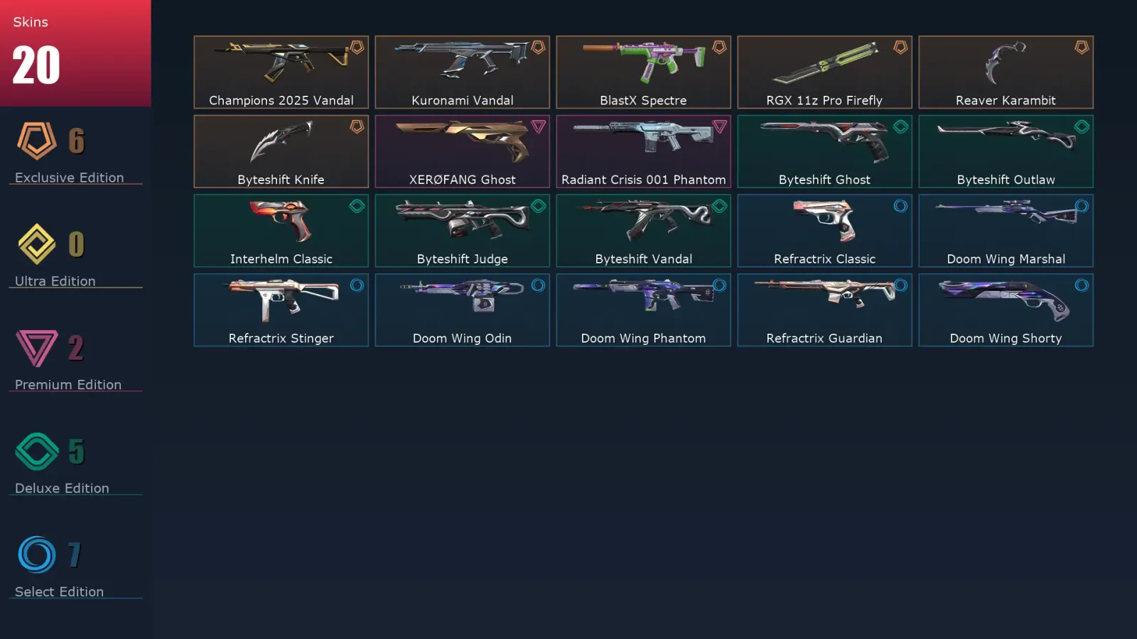 [Valorant] | EU | Level 78 | 20 Agents | 20 Skins — Xerofang Ghost