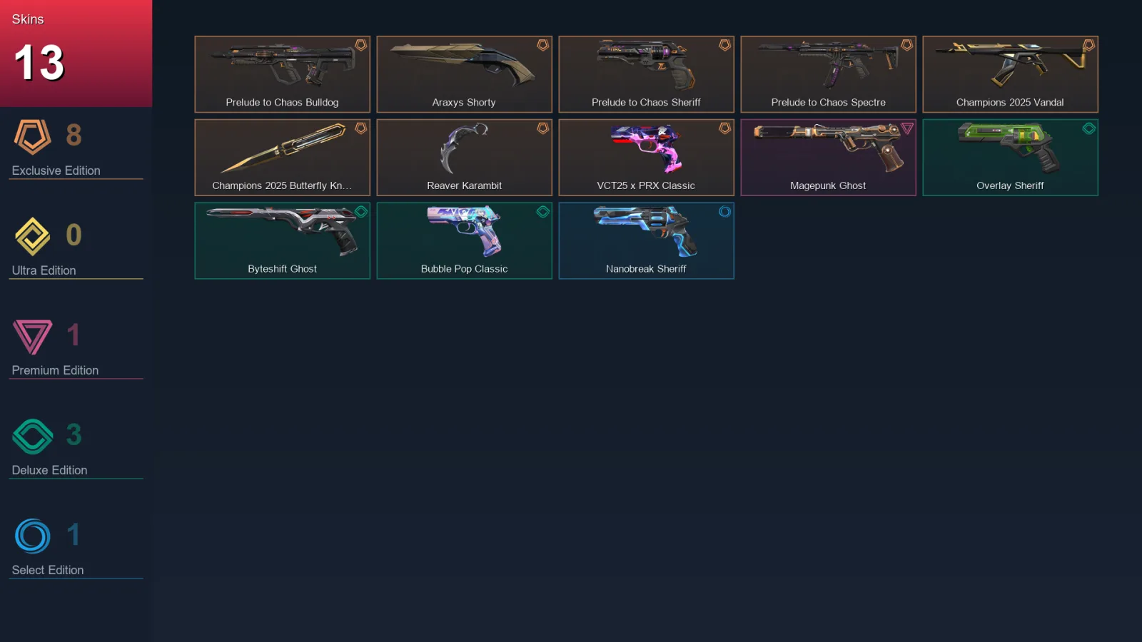 AP | Lv87 | Unranked | 13 Skin | 27 Agent | 42 Buddy