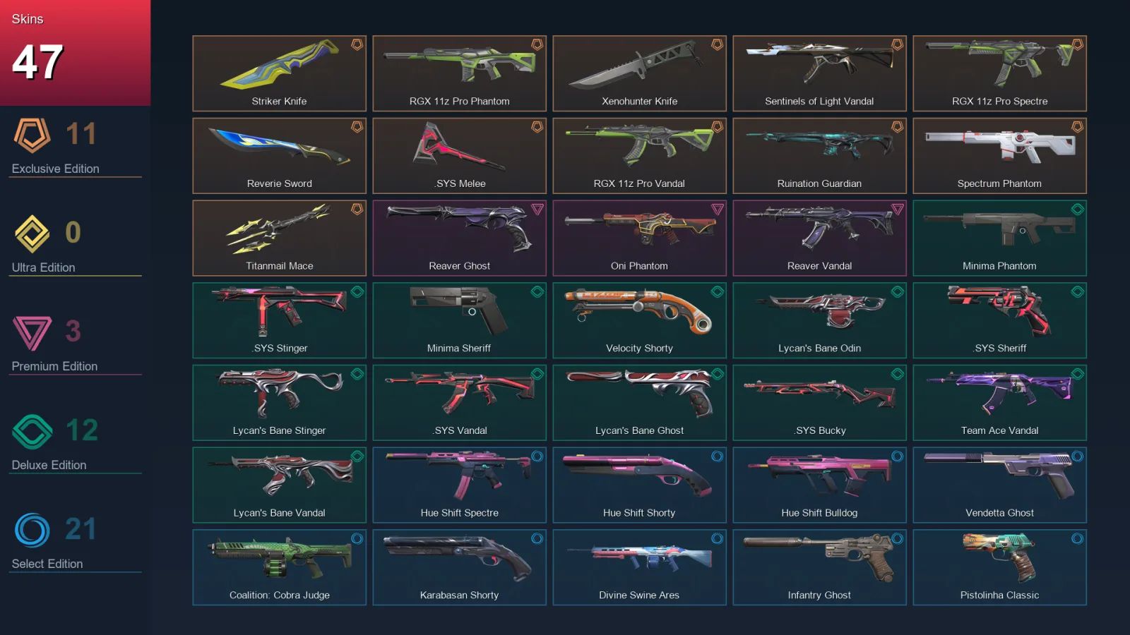 AP | Lv132 | Unranked | 47 Skin | 25 Agent | 58 Buddy — Valorant account