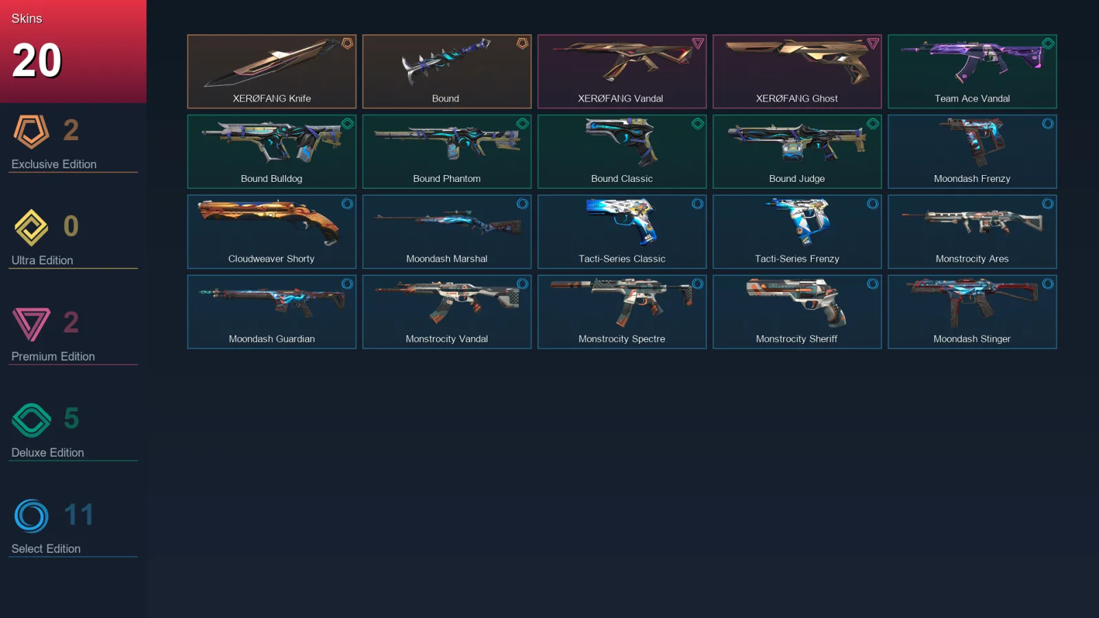 EU | Lv31 | Unranked | 20 Skin | 17 Agent | 22 Buddy