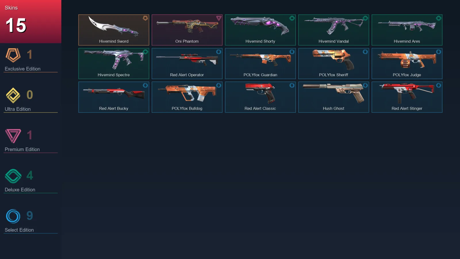 EU | Lv52 | Unranked | 15 Skin | 15 Agent | 26 Buddy