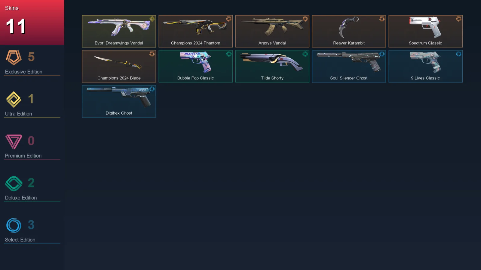 EU | Lv149 | Unranked | 11 Skin | 29 Agent | 50 Buddy