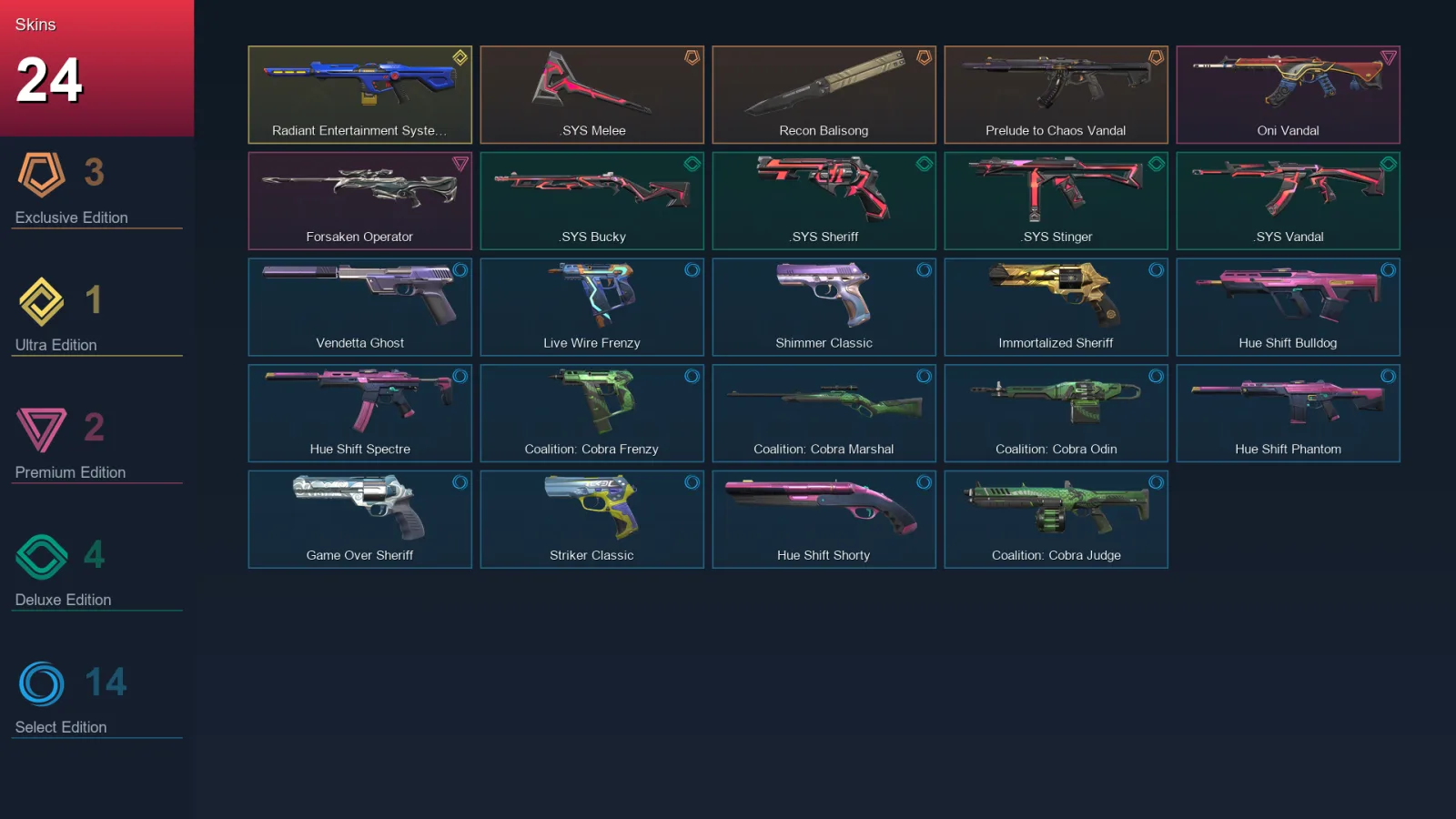 LA | Lv113 | Unranked | 24 Skin | 23 Agent | 46 Buddy