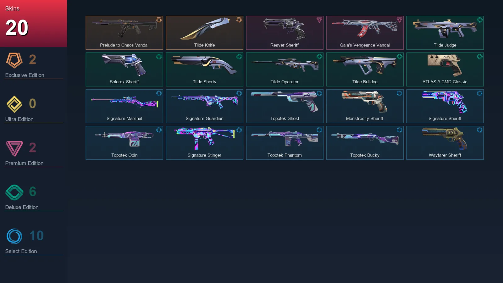 AP | Lv119 | Unranked | 20 Skin | 28 Agent | 64 Buddy