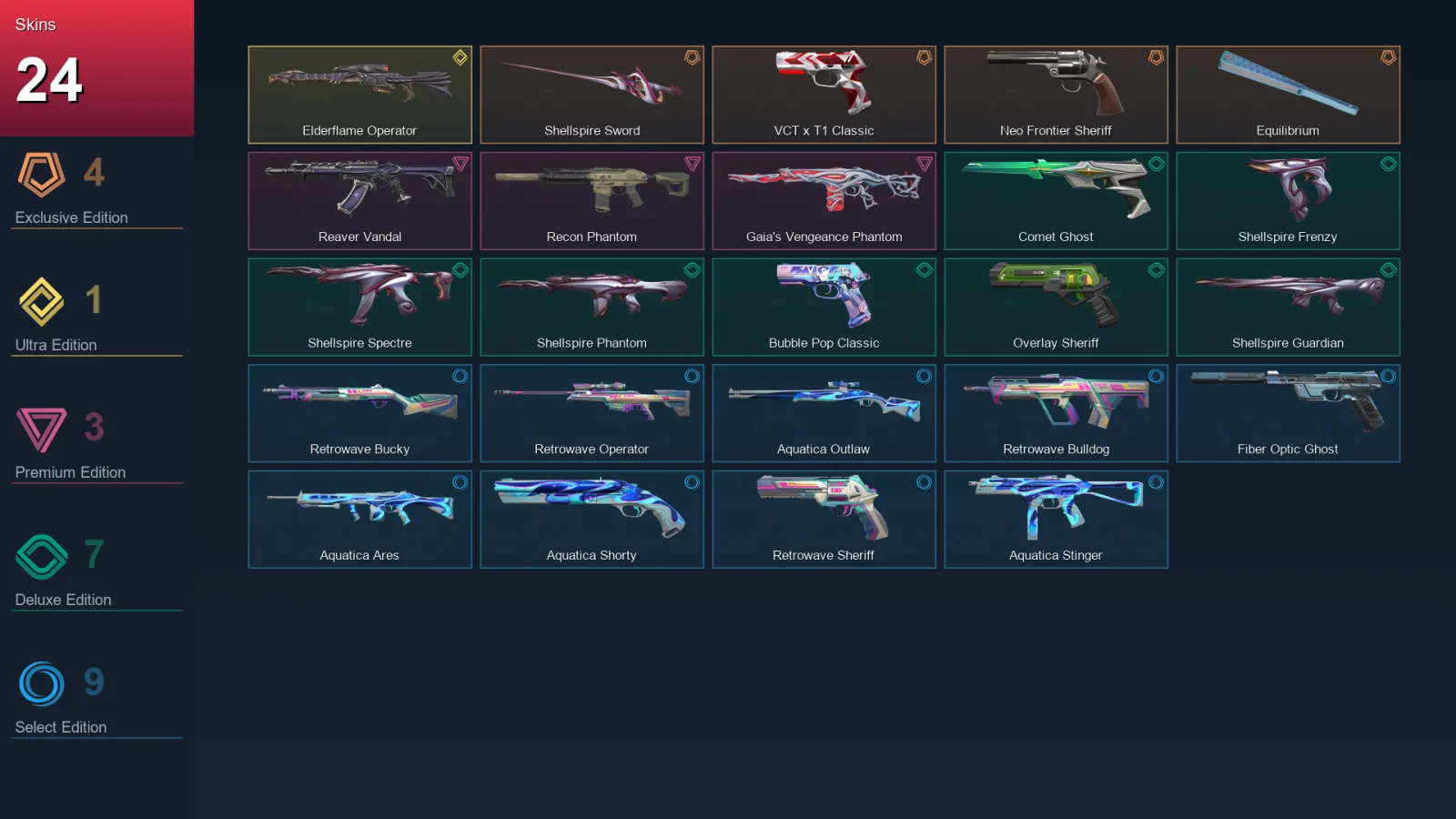 AP | Lv127 | Unranked | 24 Skin | 27 Agent | 53 Buddy