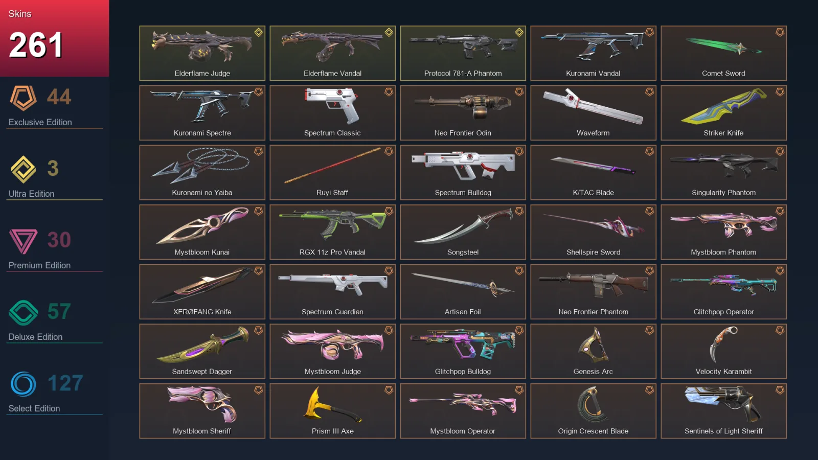 AP | Lv526 | Unranked | 261 Skin | 26 Agent | 229 Buddy