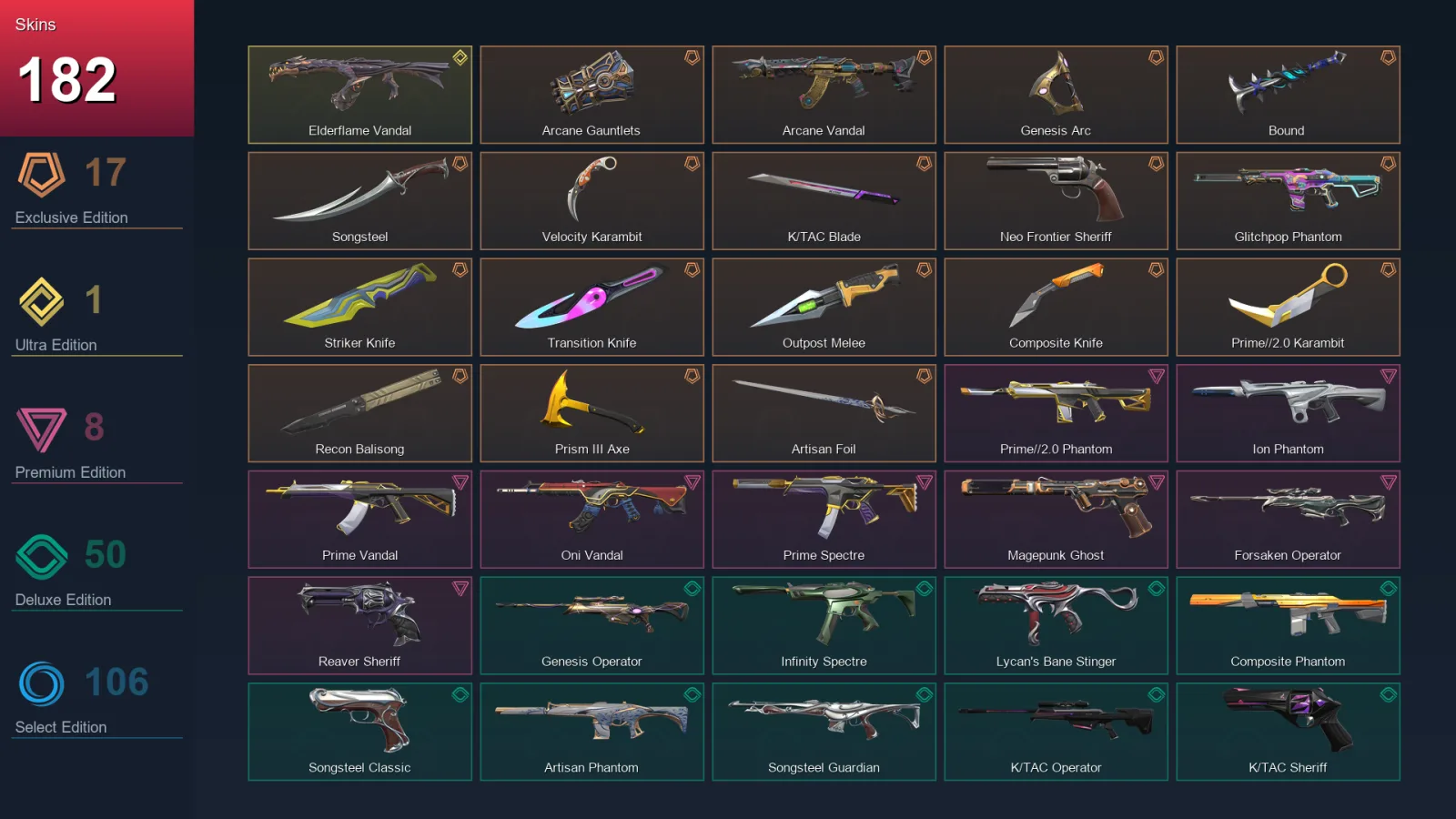 EU | Lv349 | Unranked | 182 Skin | 27 Agent | 188 Buddy