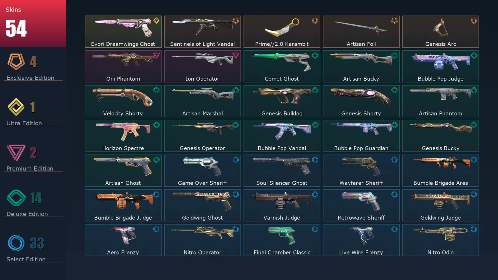[Valorant] | EU | Level 235 | 26 Agents | 54 Skins — Valorant account