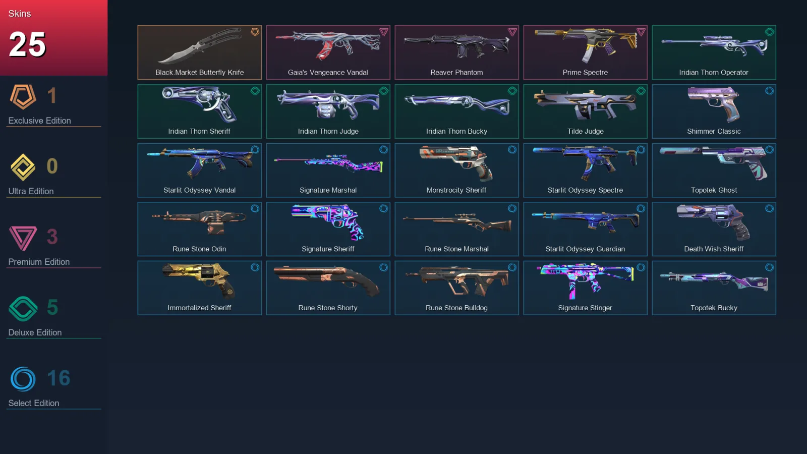 EU | Lv124 | Unranked | 25 Skin | 28 Agent | 52 Buddy