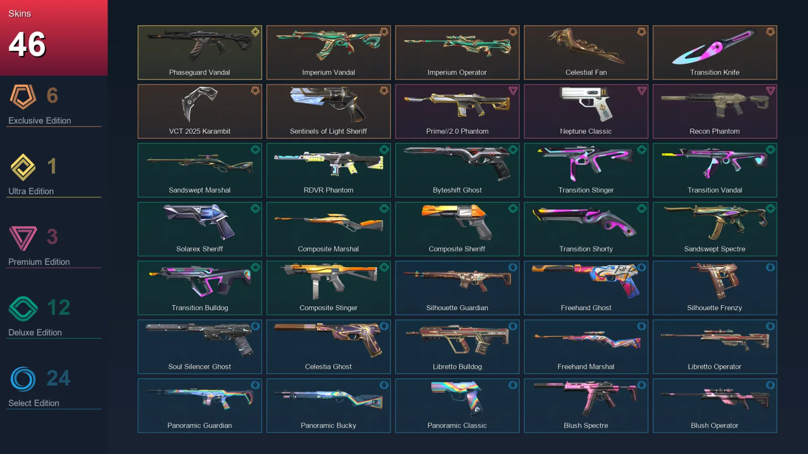 NA | Lv126 | Unranked | 46 Skin | 27 Agent | 70 Buddy — Valorant account