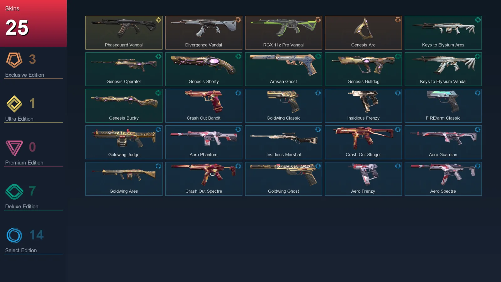 NA | Lv77 | Unranked | 25 Skin | 19 Agent | 40 Buddy