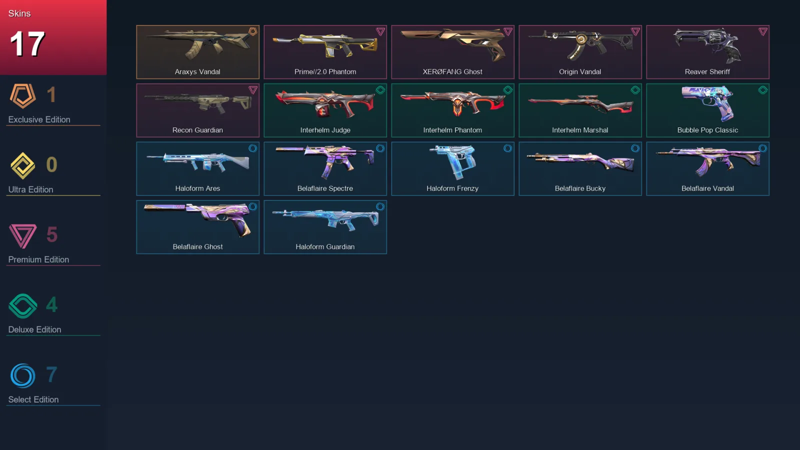 EU | Lv50 | Unranked | 17 Skin | 18 Agent | 28 Buddy