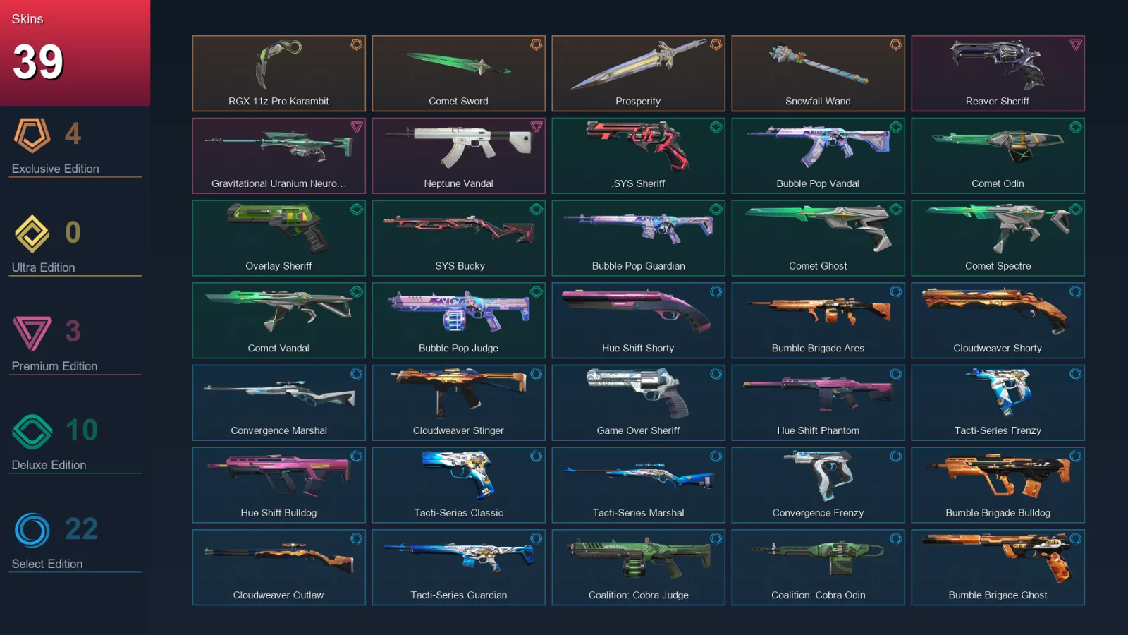 NA | Lv71 | Unranked | 39 Skin | 15 Agent | 41 Buddy — Tacti Series Frenzy