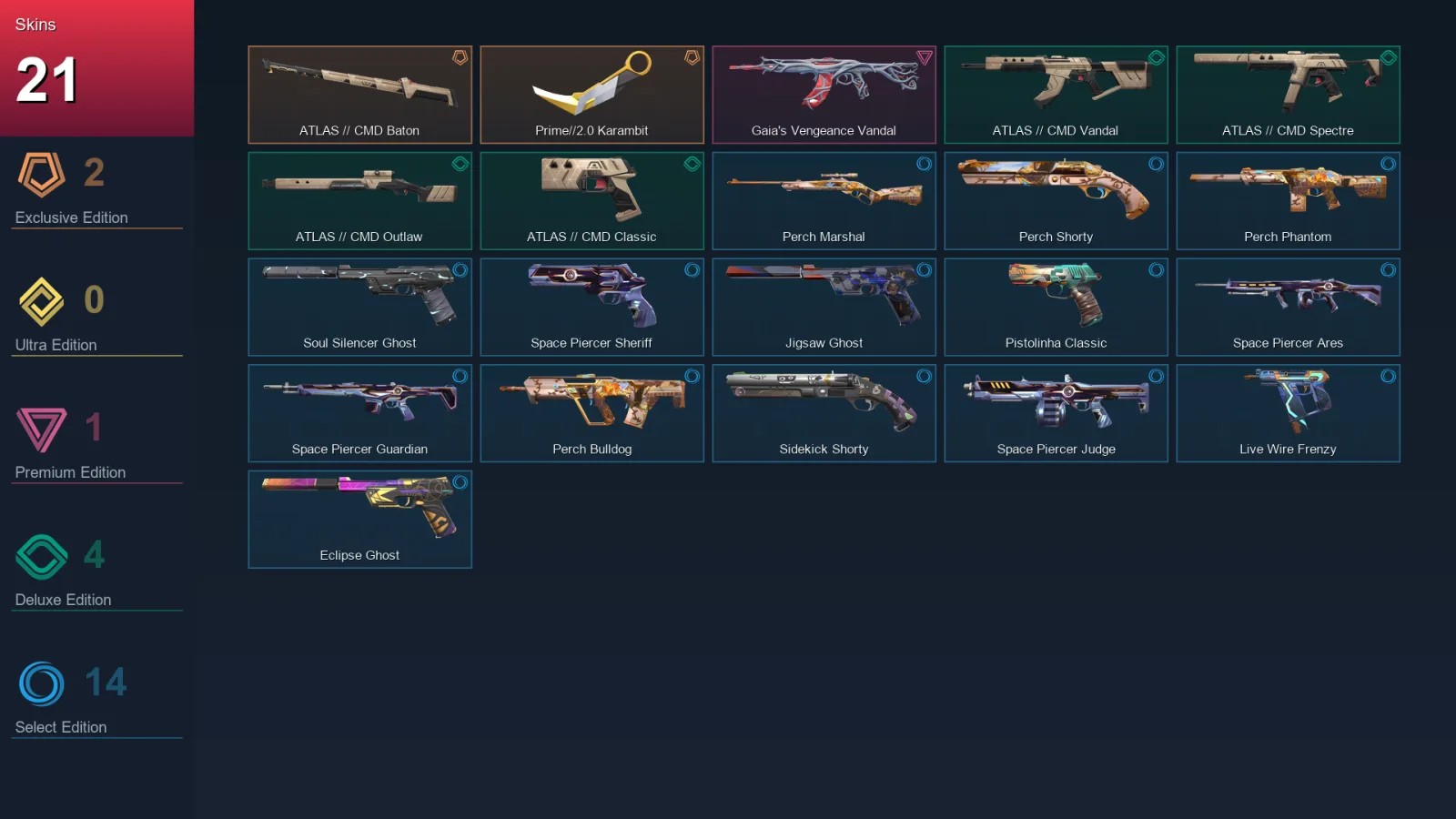 EU | Lv172 | Unranked | 21 Skin | 27 Agent | 78 Buddy — Valorant account