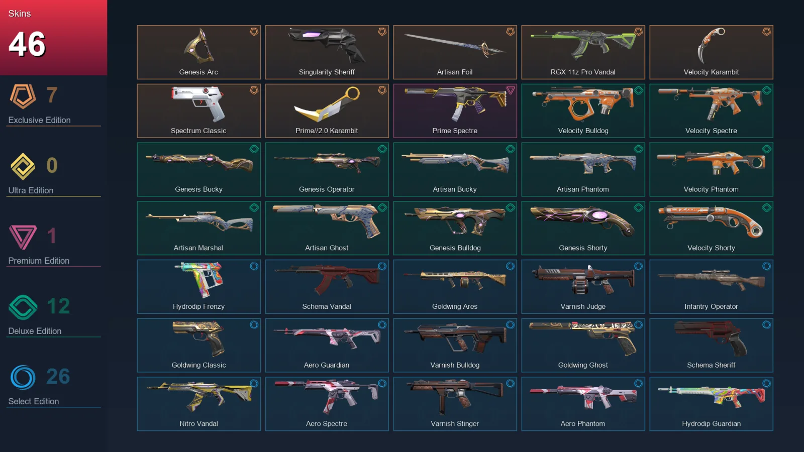 EU | Lv63 | Unranked | 46 Skin | 19 Agent | 46 Buddy — Valorant account
