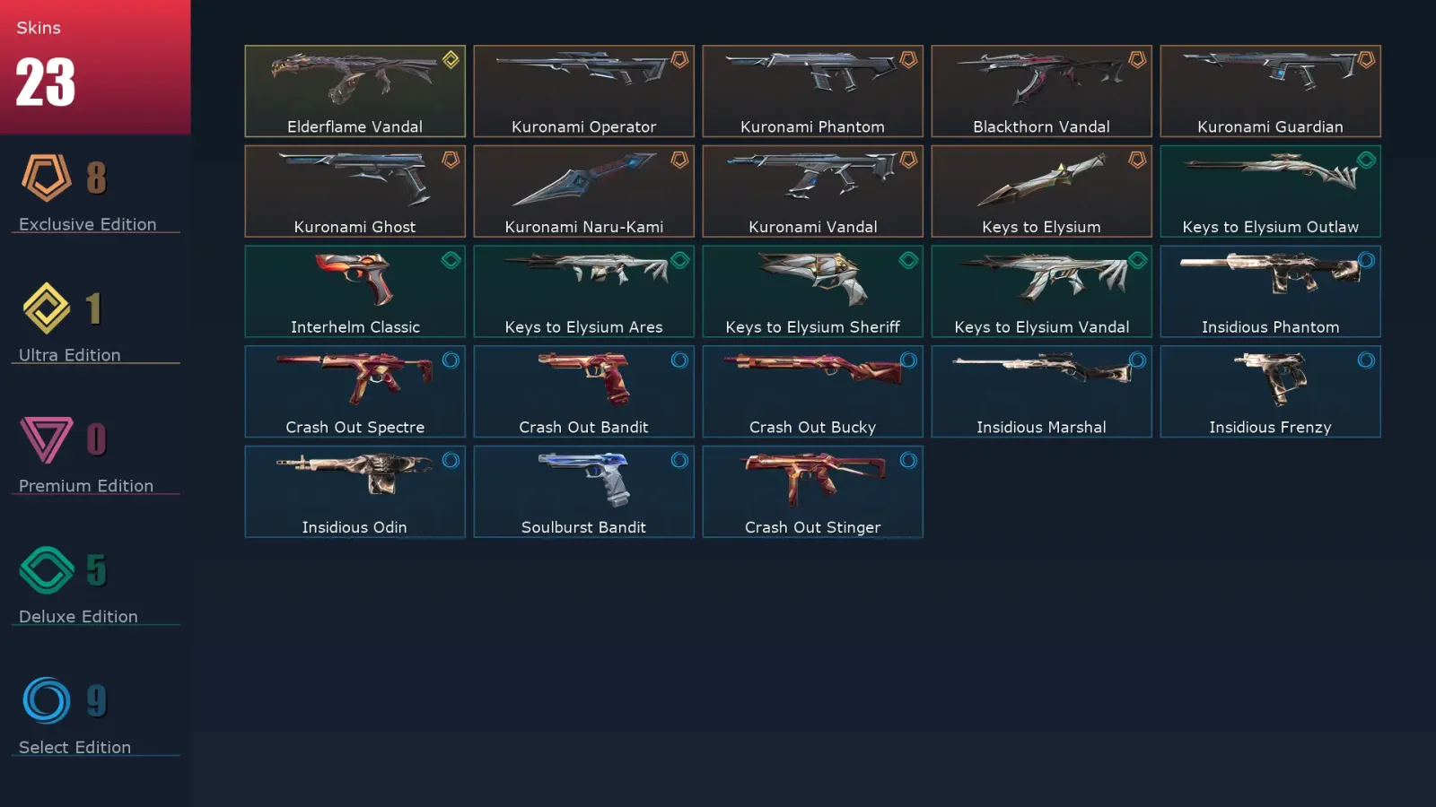 [Valorant] | EU | Level 75 | Diamond 1 | 22 Agents | 23 Skins — Valorant account