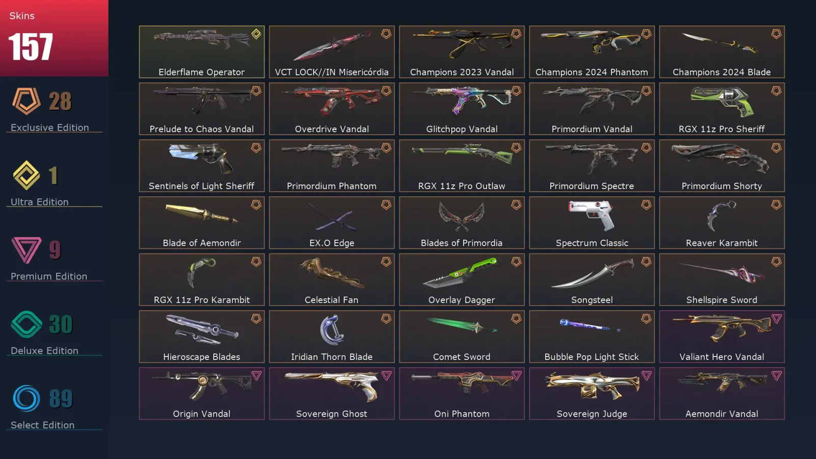 [Valorant] | EU | Level 478 | 28 Agents | 157 Skins — Valorant account