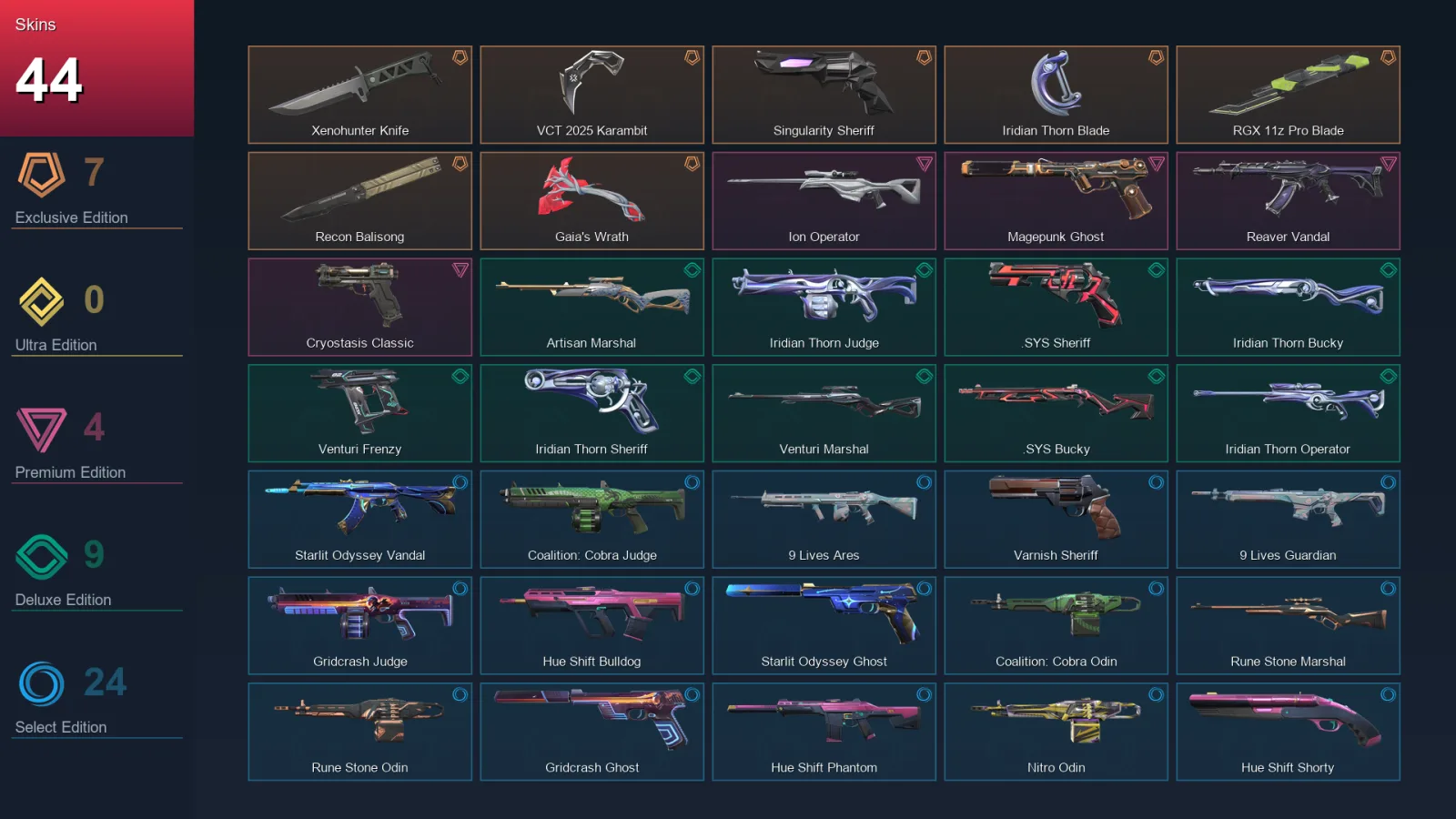 EU | Lv101 | Unranked | 44 Skin | 27 Agent | 58 Buddy