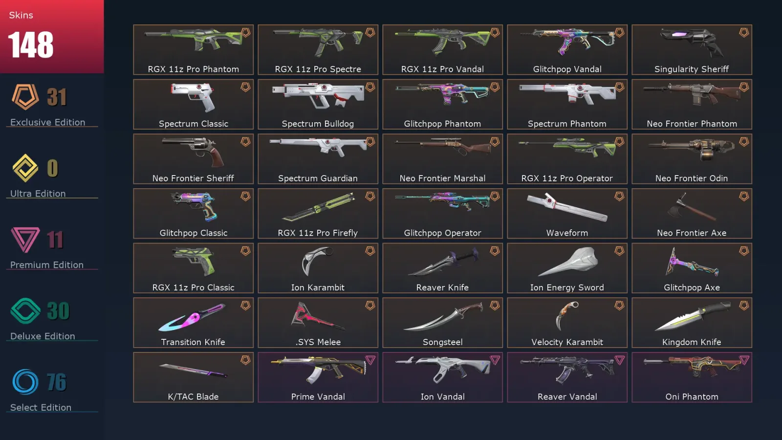 [Valorant] | EU | Level 500 | 28 Agents | 148 Skins — Valorant account