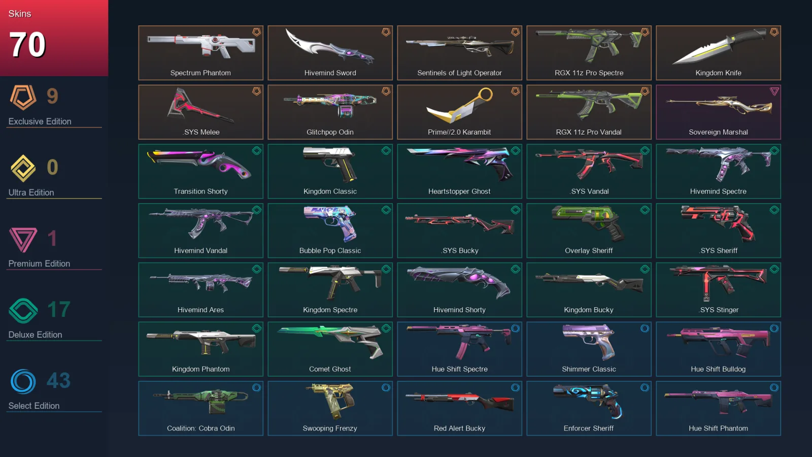 AP | Lv323 | Unranked | 70 Skin | 29 Agent | 147 Buddy