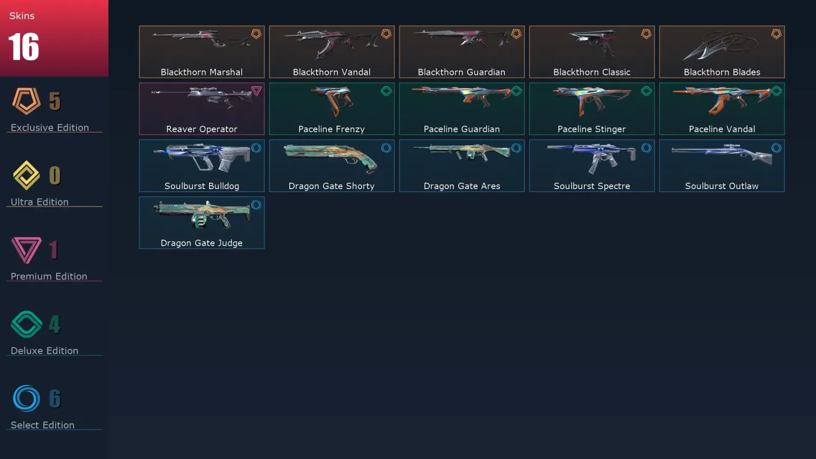 [Valorant] | EU | Level 20 | 9 Agents | 16 Skins