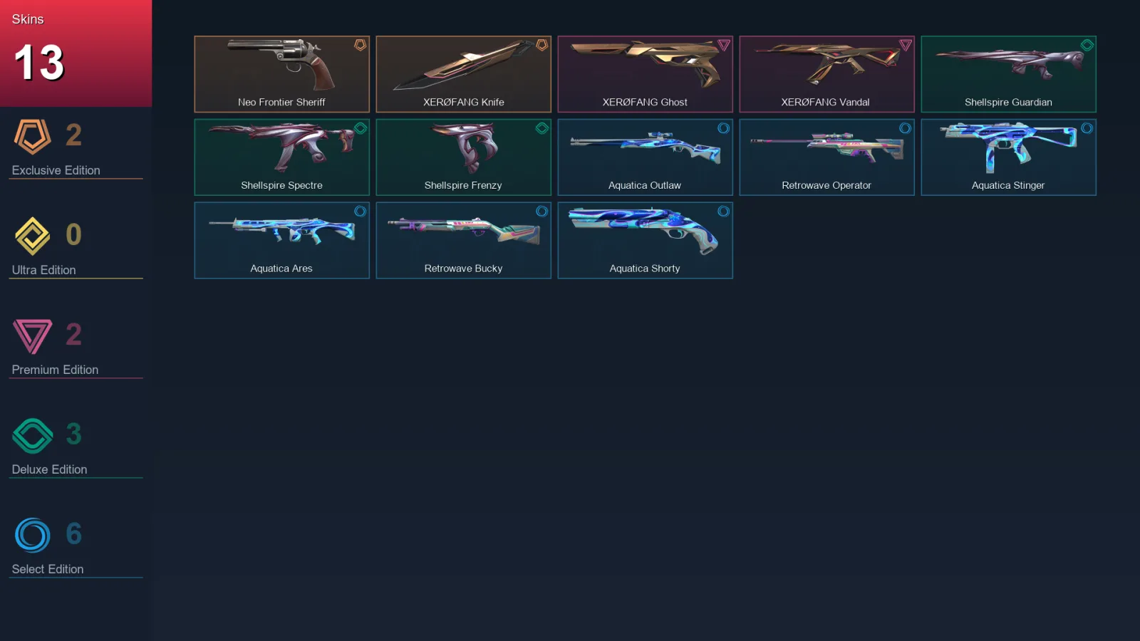 NA | Lv33 | Unranked | 13 Skin | 29 Agent | 15 Buddy