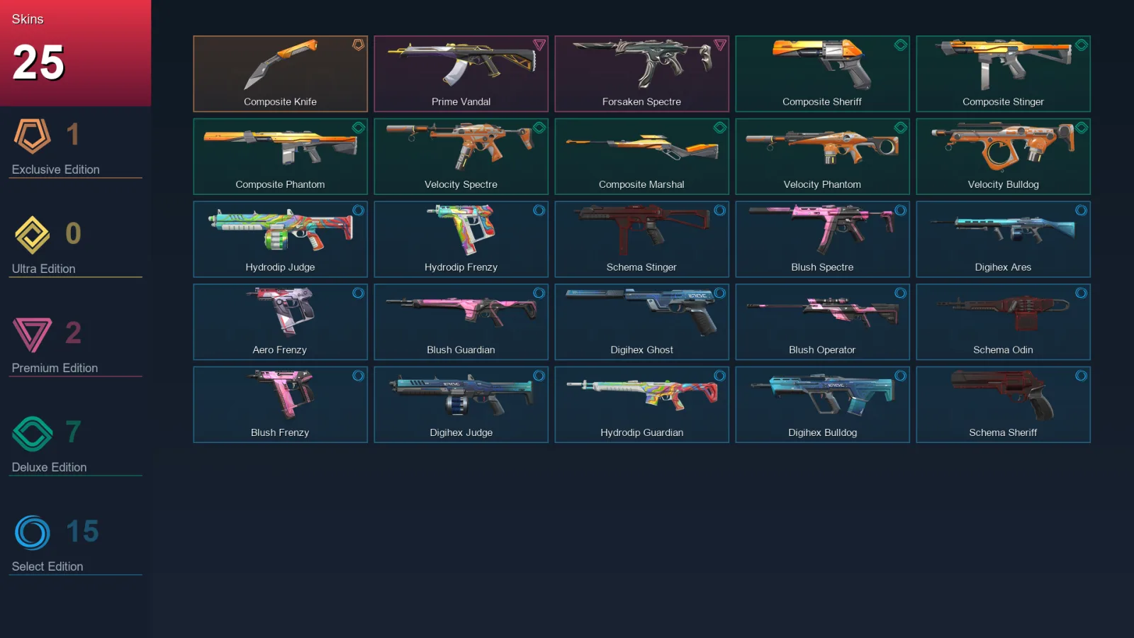 LA | Lv63 | Unranked | 25 Skin | 22 Agent | 32 Buddy — Unranked / Smurf Valorant
