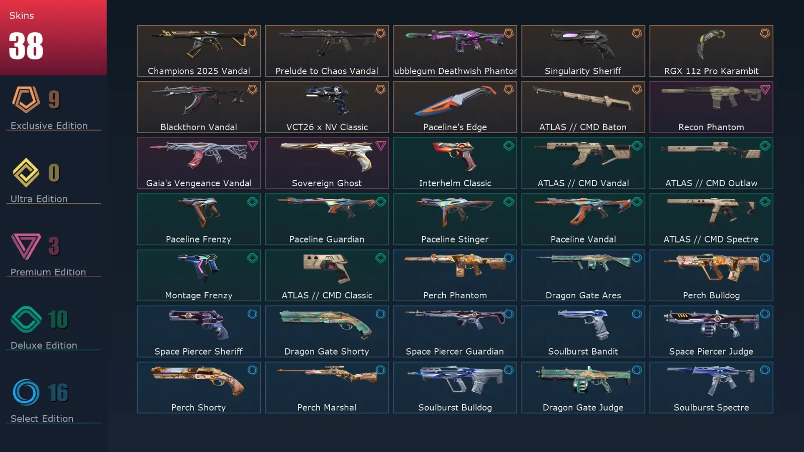 [Valorant] | EU | Level 1 | Immortal 1 | 28 Agents | 38 Skins — Valorant account
