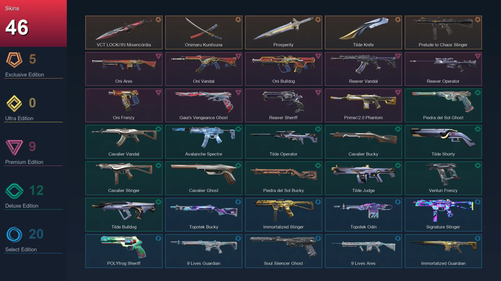 EU | Lv50 | Unranked | 46 Skin | 20 Agent | 41 Buddy — Valorant account