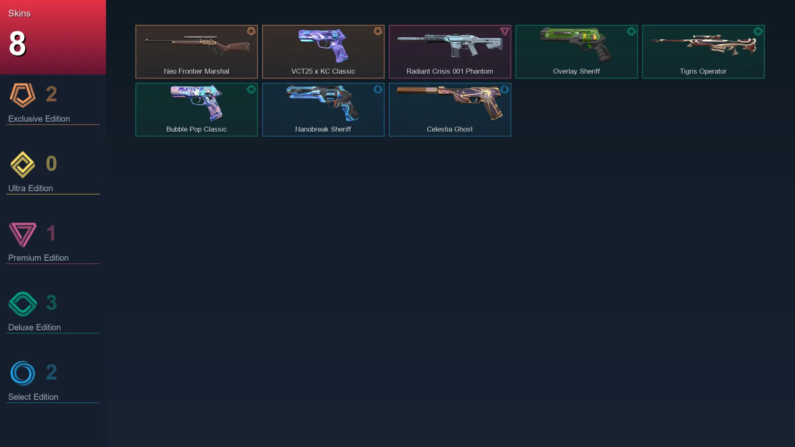EU | Lv82 | Unranked | 8 Skin | 22 Agent | 27 Buddy