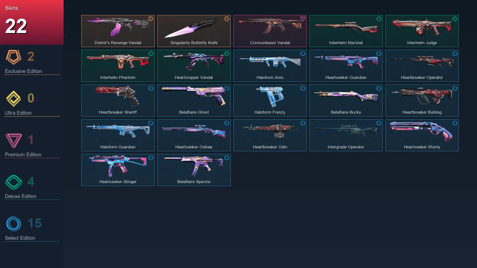 EU | Lv34 | Unranked | 22 Skin | 13 Agent | 19 Buddy — Valorant account