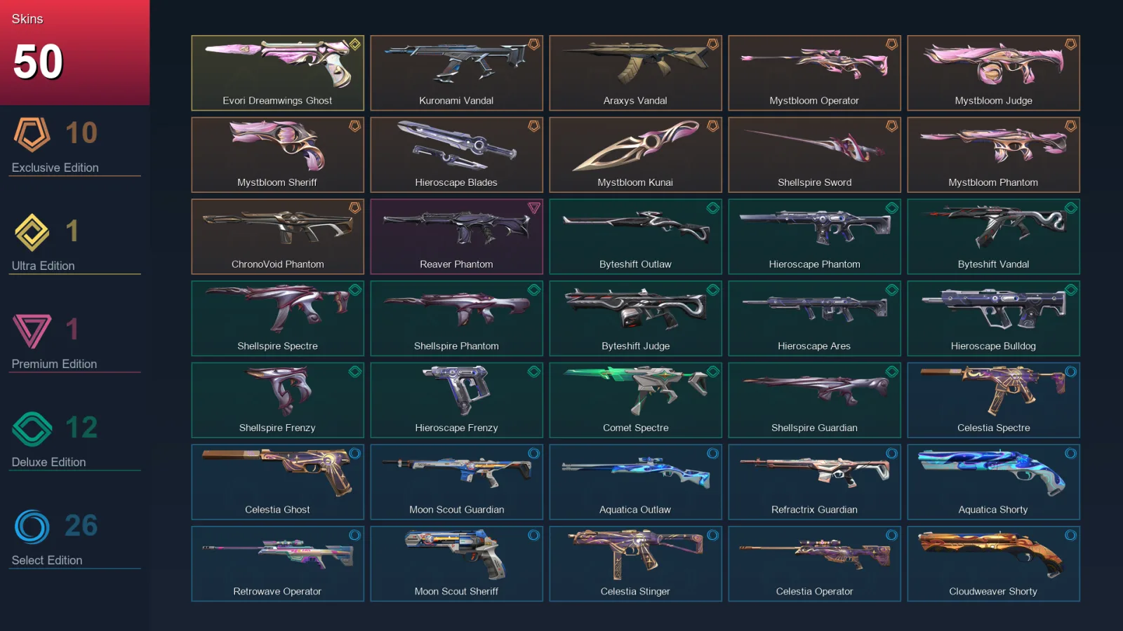 AP | Lv59 | Unranked | 50 Skin | 17 Agent | 36 Buddy — Valorant account