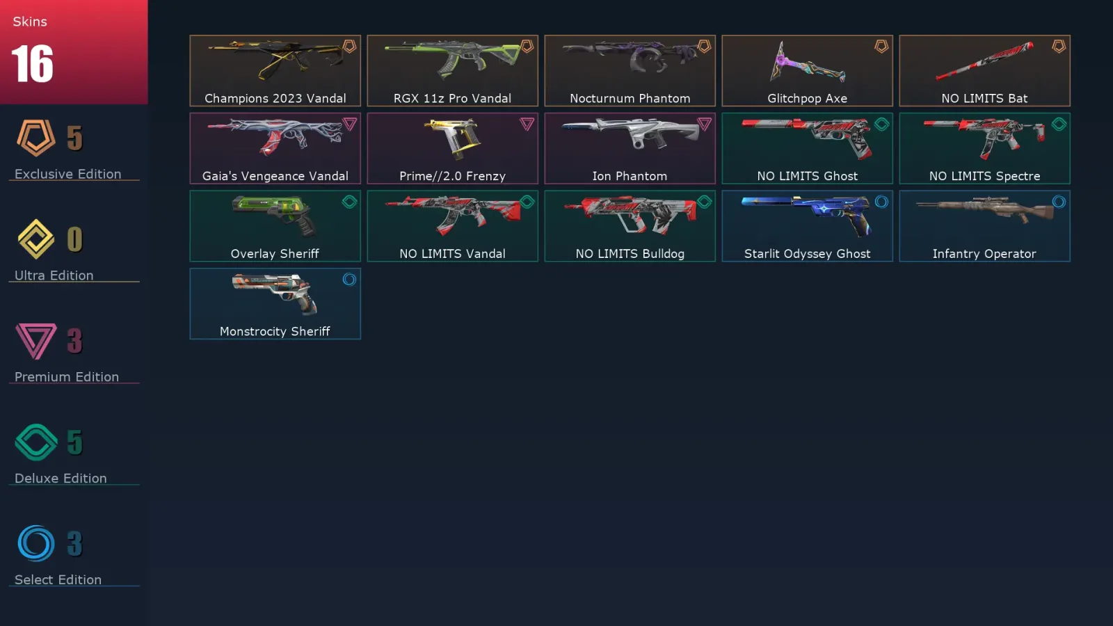 [Valorant] | EU | Level 143 | 28 Agents | 16 Skins