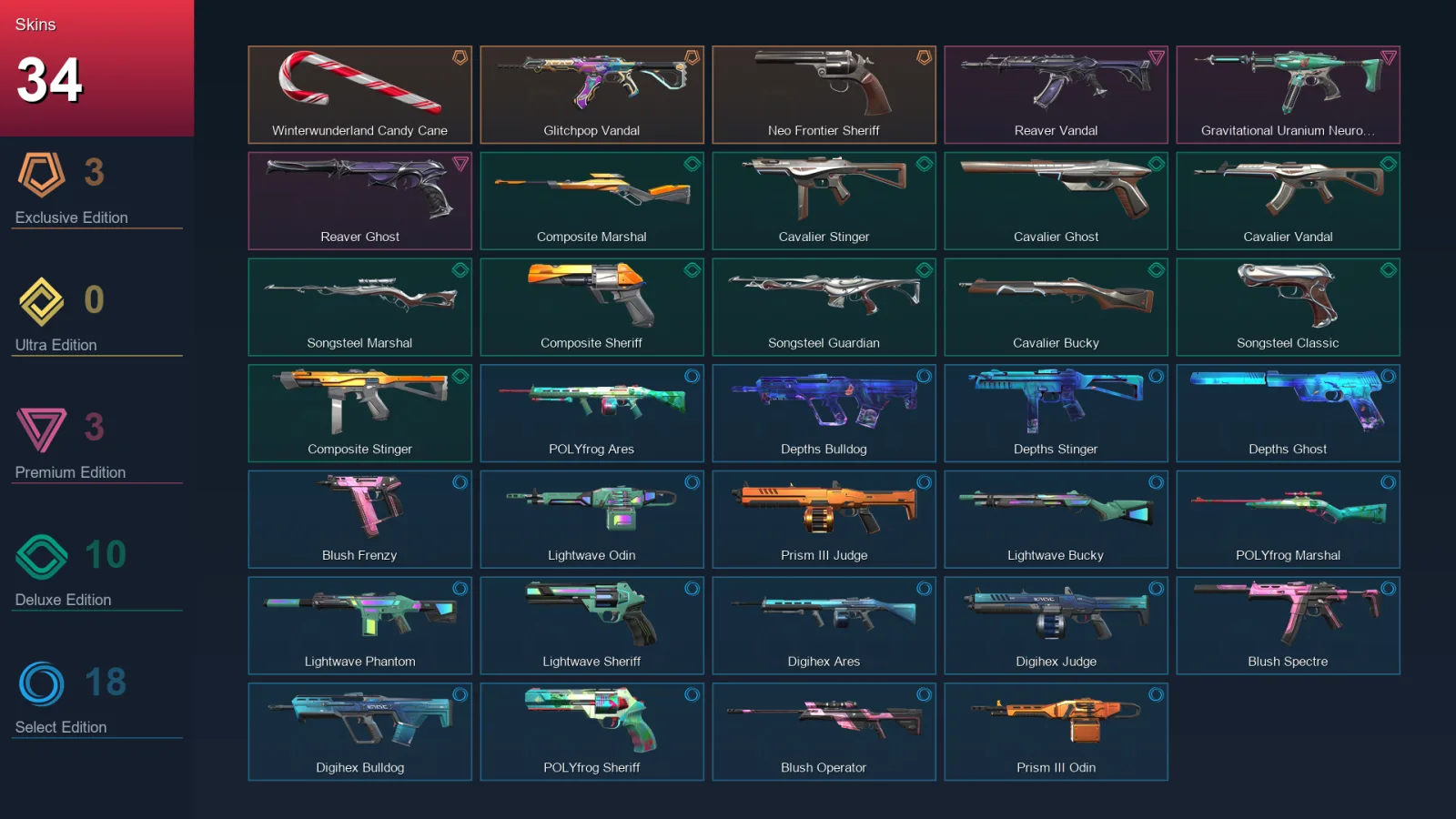 NA | Lv46 | Unranked | 34 Skin | 14 Agent | 30 Buddy
