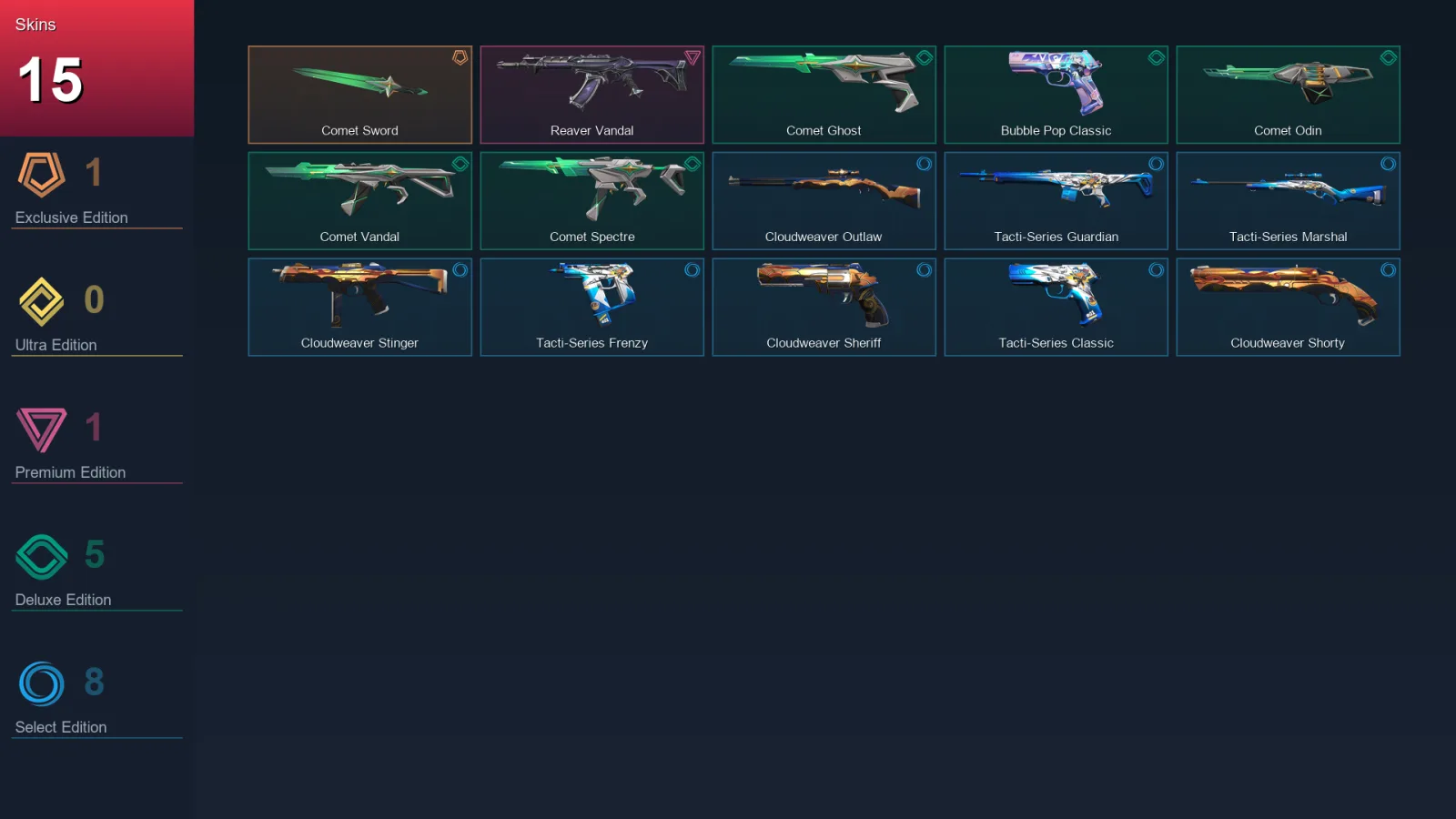 AP | Lv75 | Unranked | 15 Skin | 27 Agent | 37 Buddy