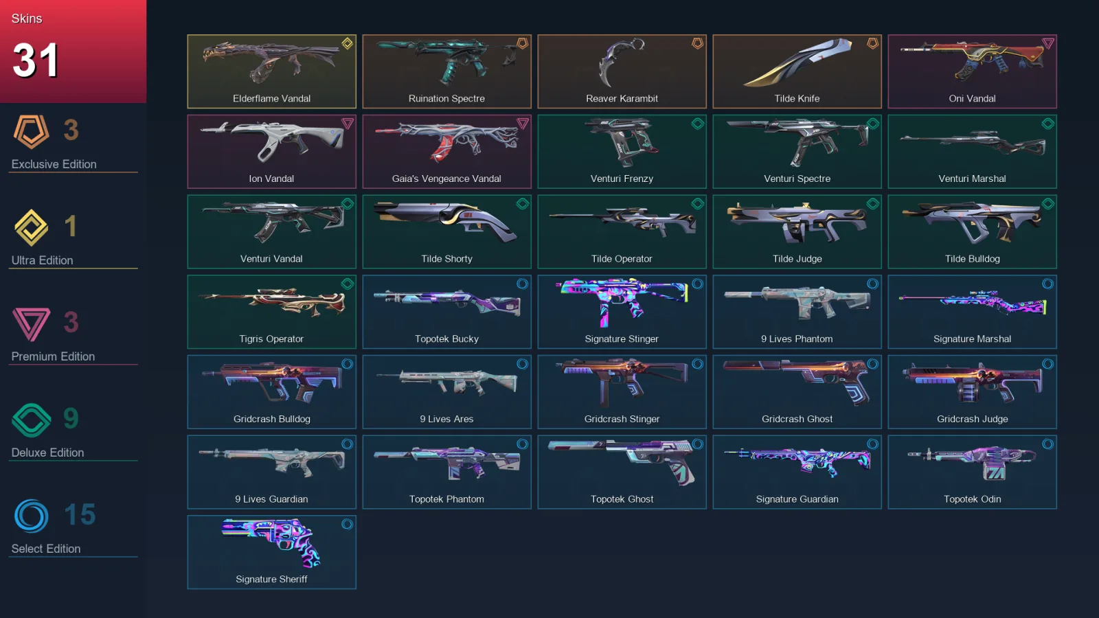 EU | Lv89 | Unranked | 31 Skin | 26 Agent | 44 Buddy