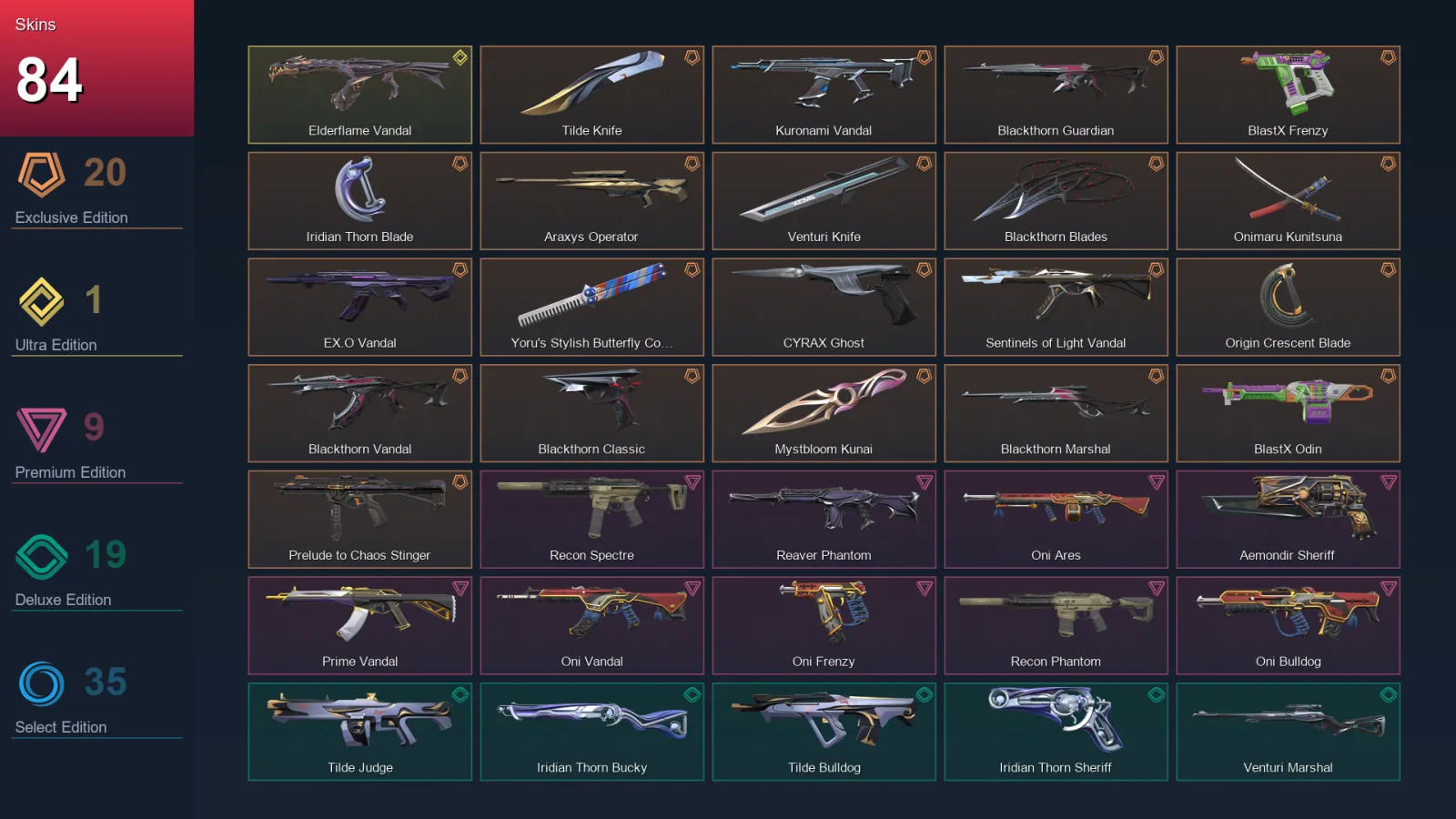 AP | Lv223 | Unranked | 84 Skin | 28 Agent | 111 Buddy — Valorant account