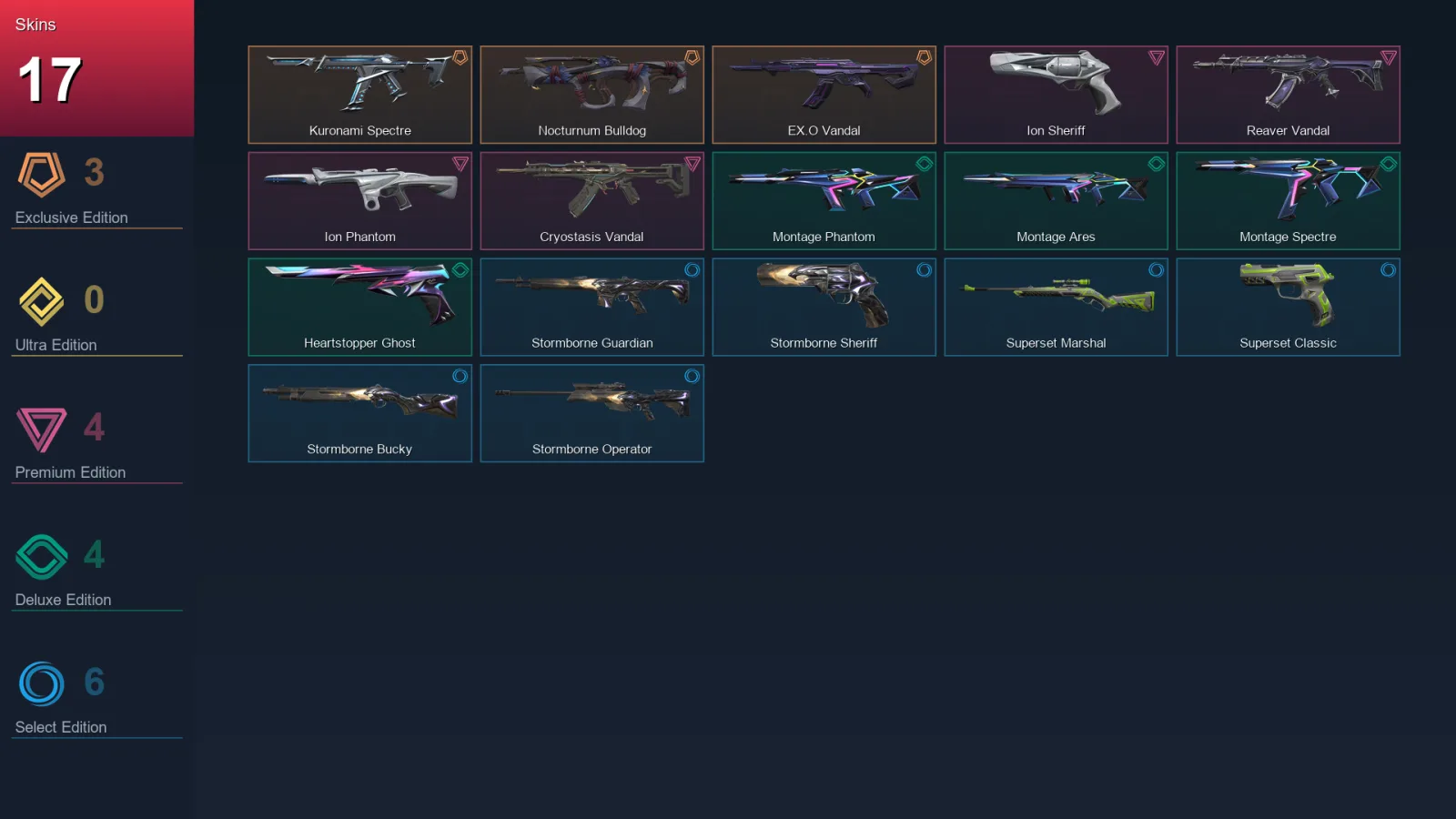 EU | Lv47 | Unranked | 17 Skin | 15 Agent | 18 Buddy &mdash; Valorant account with Waylay