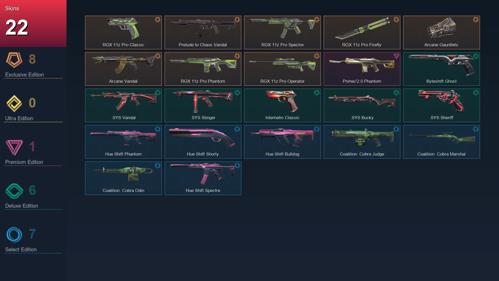 AP | Lv135 | Unranked | 22 Skin | 28 Agent | 79 Buddy