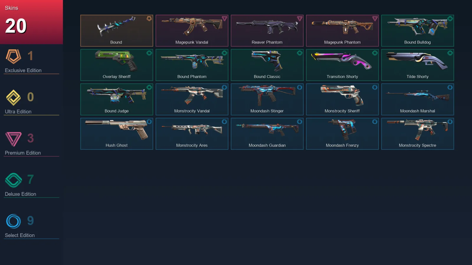 EU | Lv106 | Unranked | 20 Skin | 25 Agent | 41 Buddy