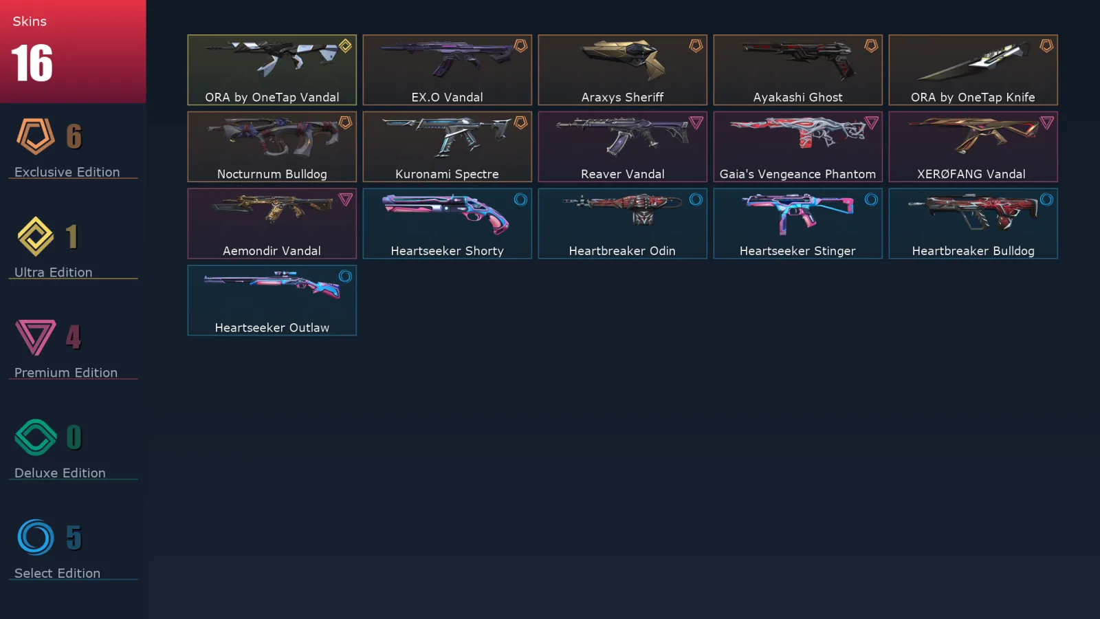 [Valorant] | EU | Level 73 | Diamond 2 | 23 Agents | 16 Skins